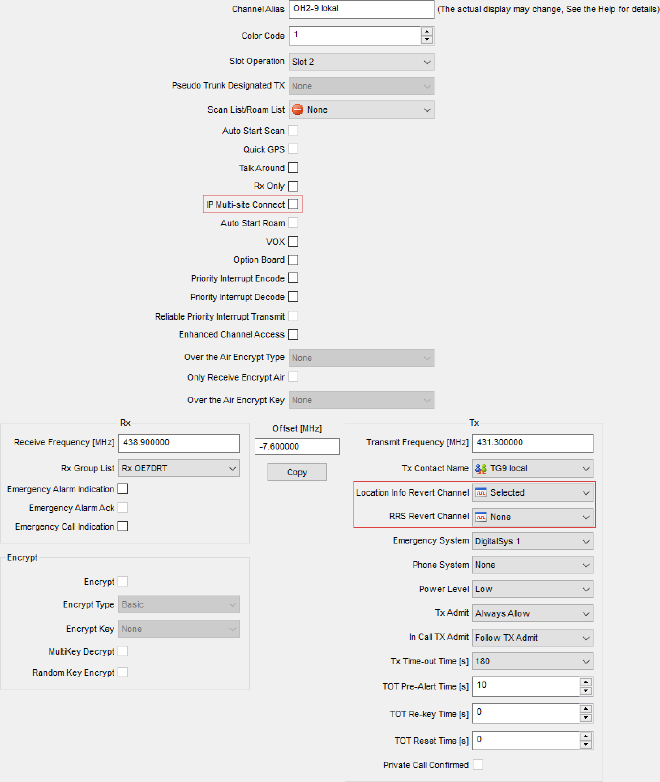 channel settings